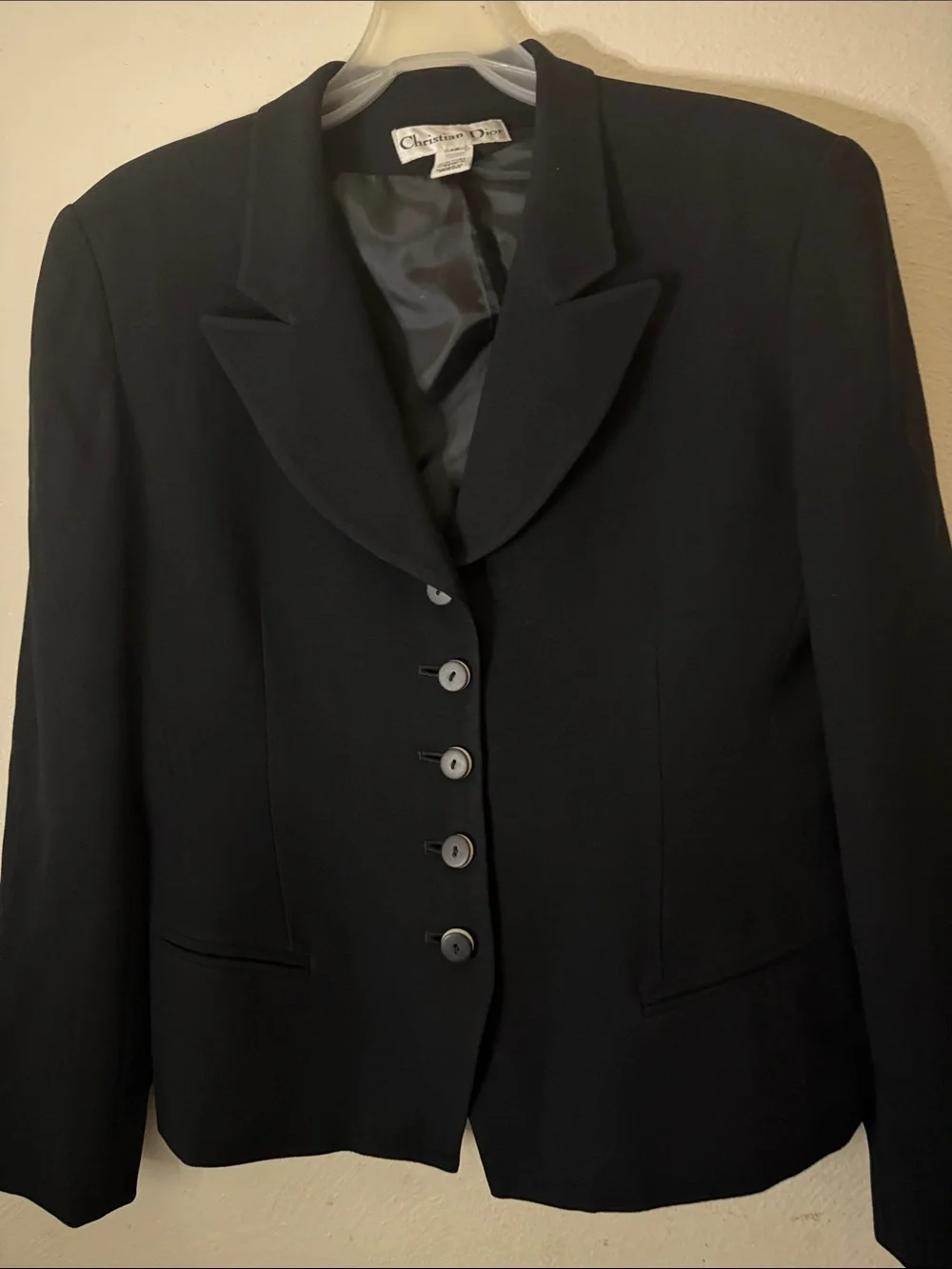 Dior  vintage Black Women's Tailored Blazer with Button Front